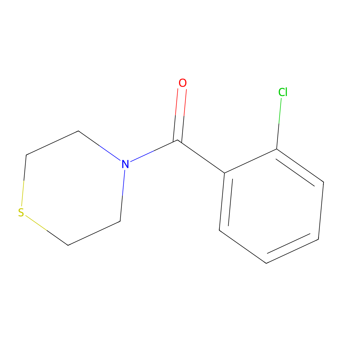 (2-Chlorophenyl)(1,4-thiazinan-4-yl)methanone molecular structure, CAS 663884-78-4