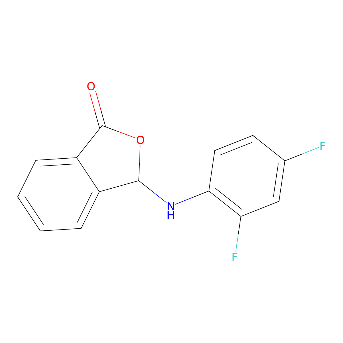 3-((2,4-difluorophenyl)amino)isobenzofuran-1(3H)-one molecular structure, CAS 663884-80-8