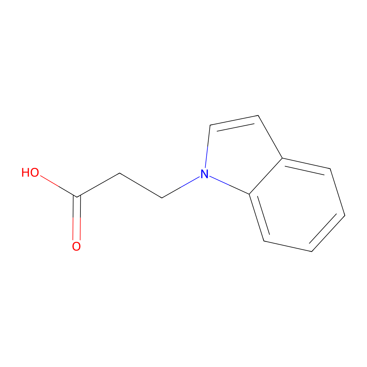 1H-Indole-1-propionic acid molecular structure, CAS 6639-06-1