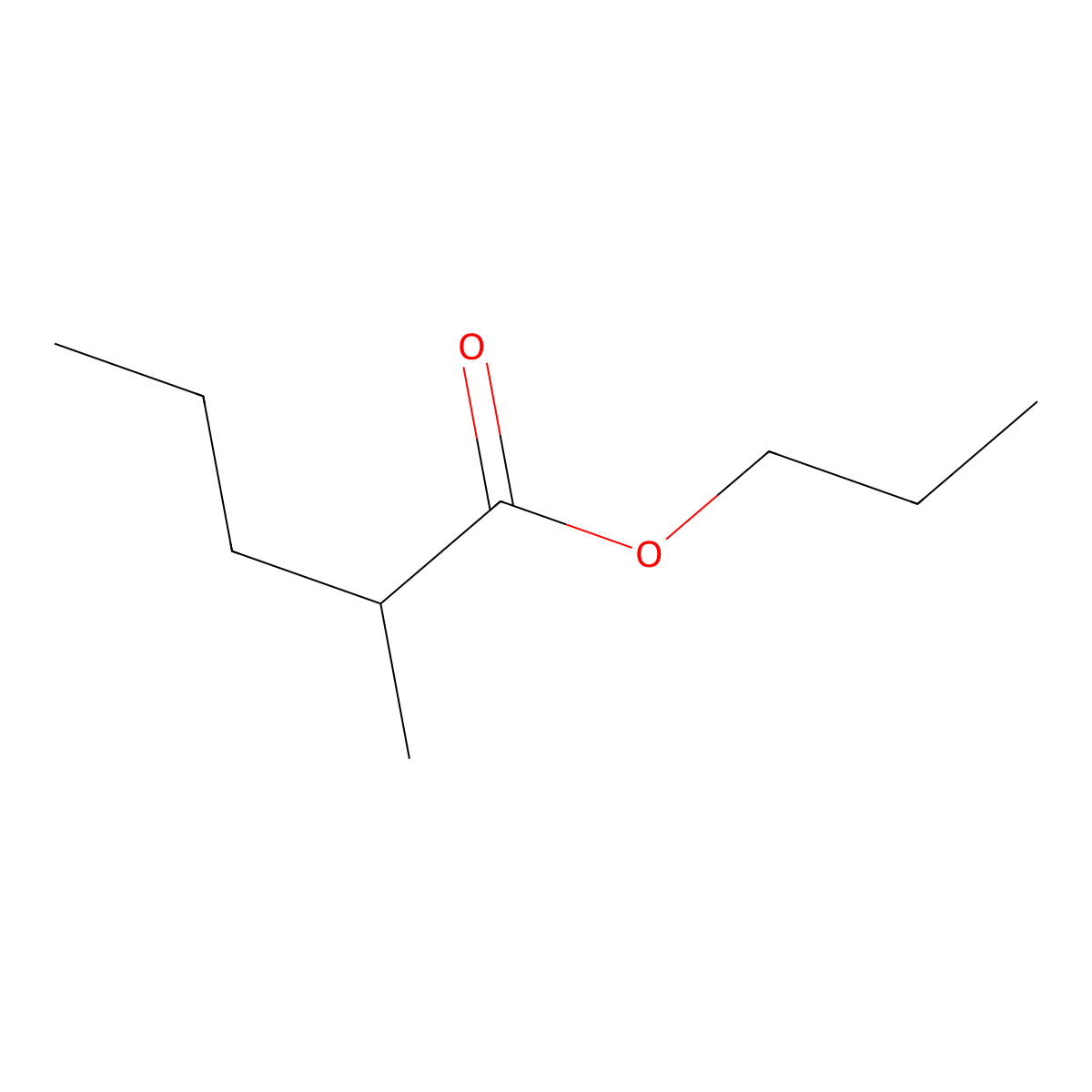 Propyl 2-methylvalerate molecular structure, CAS 6639-14-1