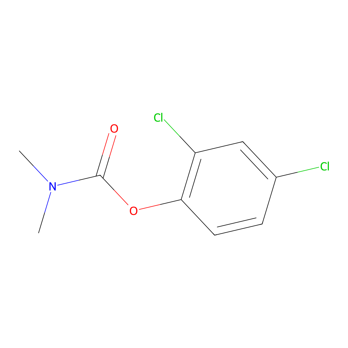 Carbamic acid, dimethyl-, 2,4-dichlorophenyl ester molecular structure, CAS 6639-32-3