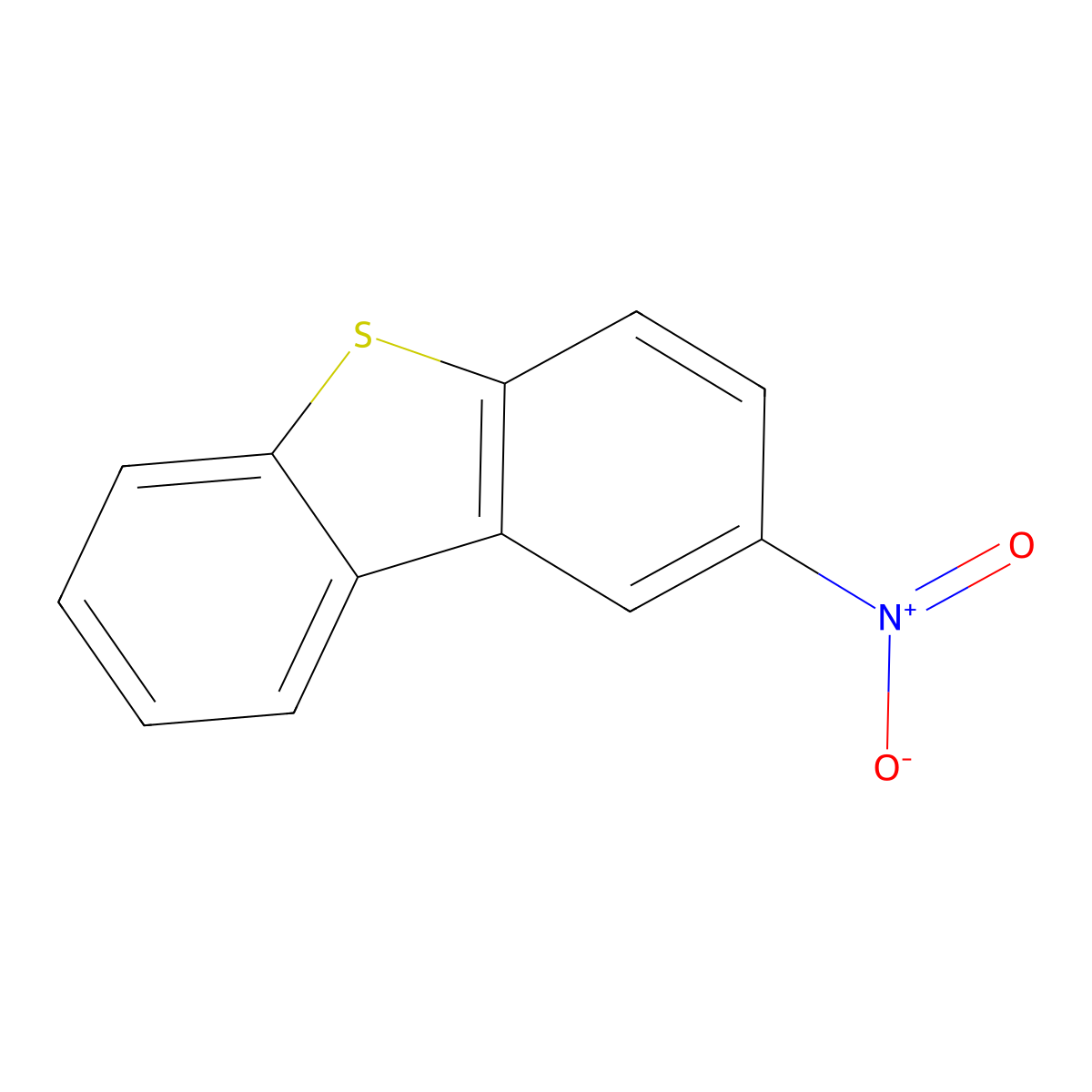 2-Nitrodibenzothiophene molecular structure, CAS 6639-36-7