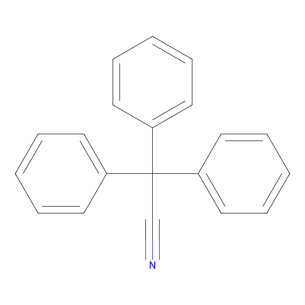 Triphenylacetonitrile molecular structure, CAS 6639-43-6
