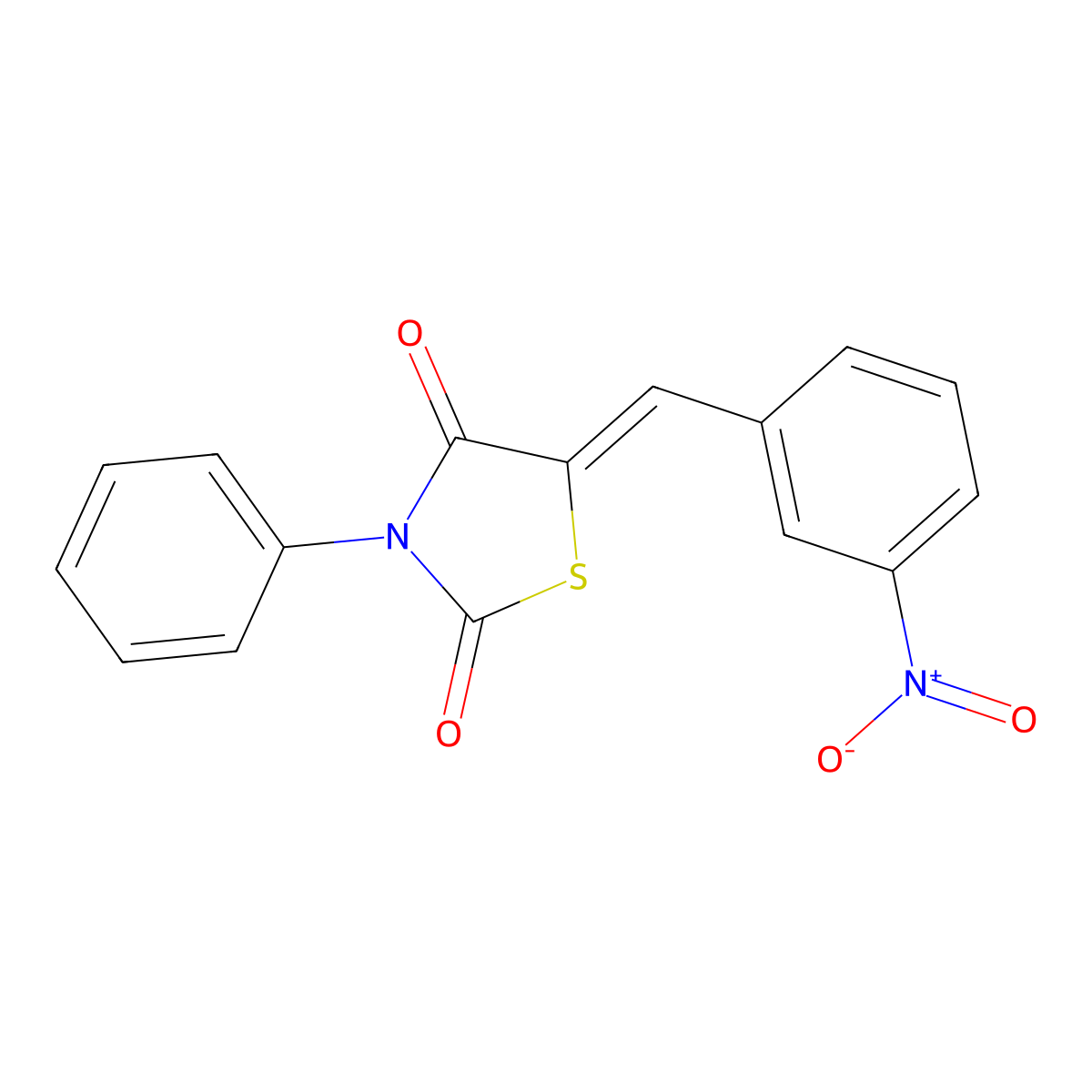 5-[(3-Nitrophenyl)methylidene]-3-phenyl-1,3-thiazolidine-2,4-dione molecular structure, CAS 6639-45-8