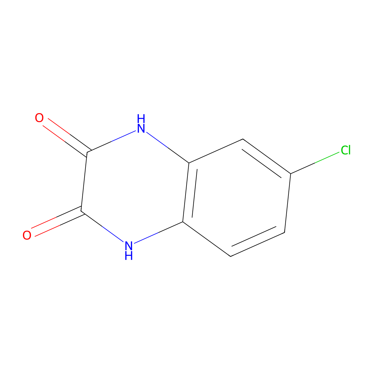 6-Chloro-1,4-dihydro-2,3-quinoxalinedione molecular structure, CAS 6639-79-8