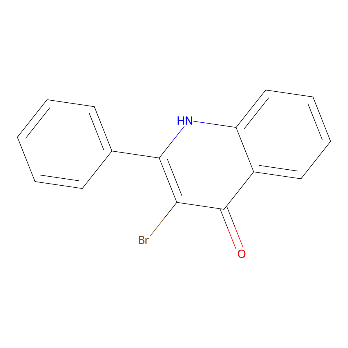3-Bromo-2-phenylquinolin-4(1h)-one molecular structure, CAS 6639-96-9