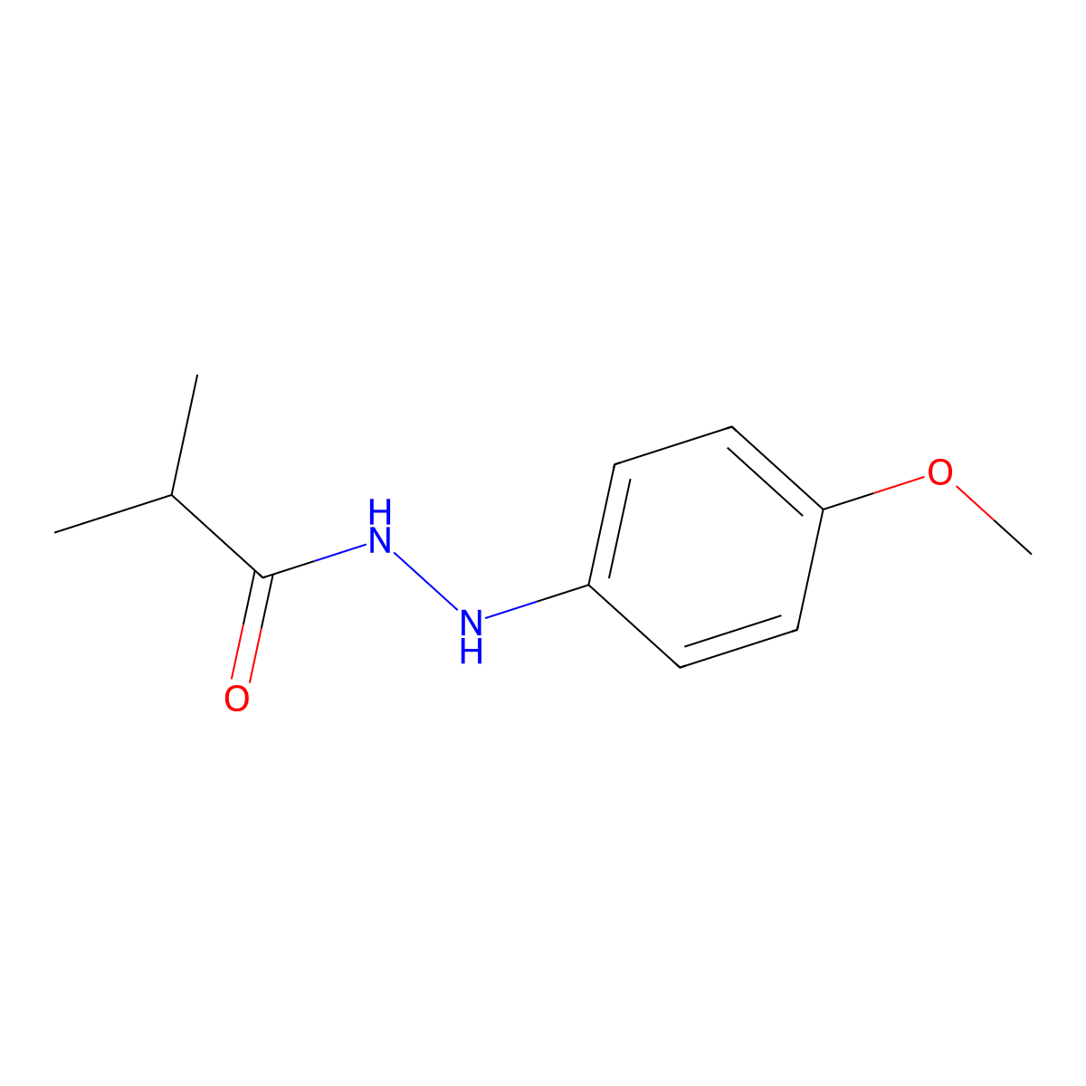 N'-(4-methoxyphenyl)isobutyrohydrazide molecular structure, CAS 66390-61-2