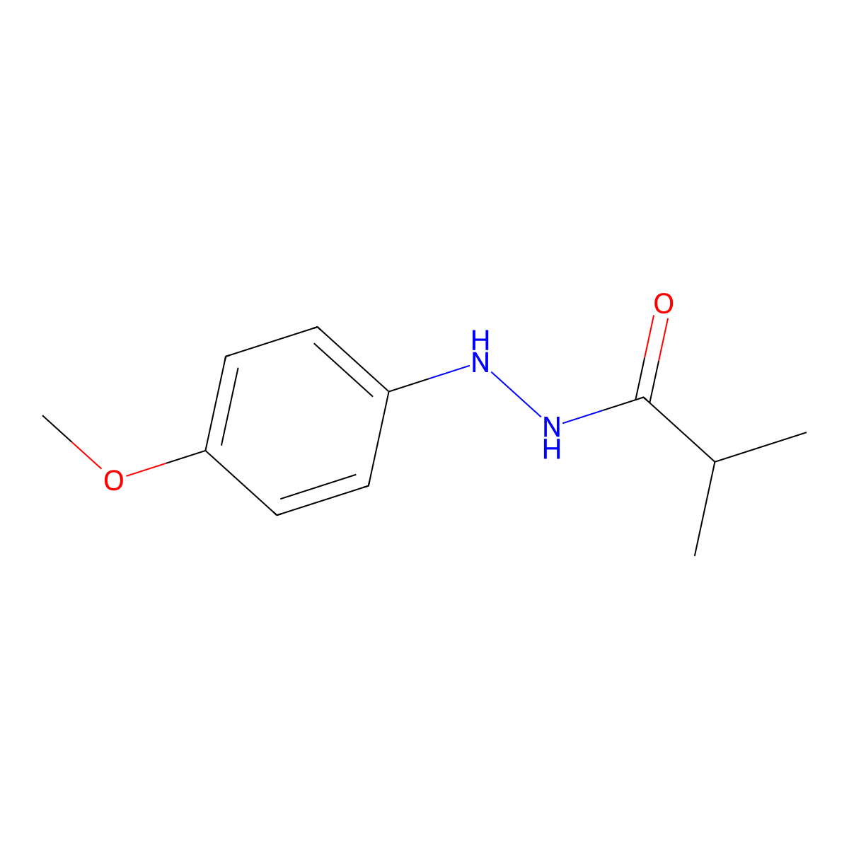 N'-(4-methoxyphenyl)isobutyrohydrazide molecular structure, CAS 66390-61-2