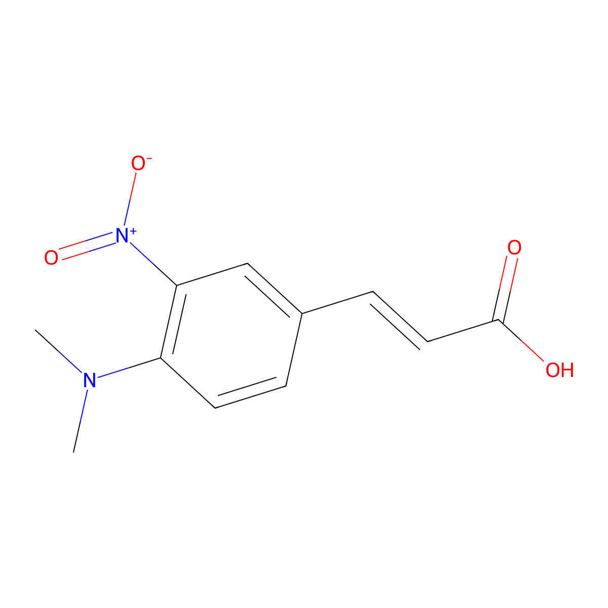 3-[4-(Dimethylamino)-3-nitrophenyl]prop-2-enoic acid molecular structure, CAS 66391-30-8