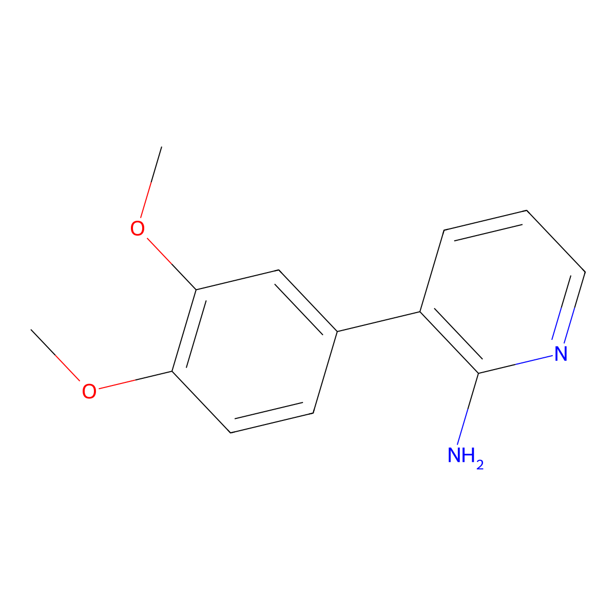 2-Amino-3-(3,4-dimethoxyphenyl)pyridine molecular structure, CAS 663918-32-9