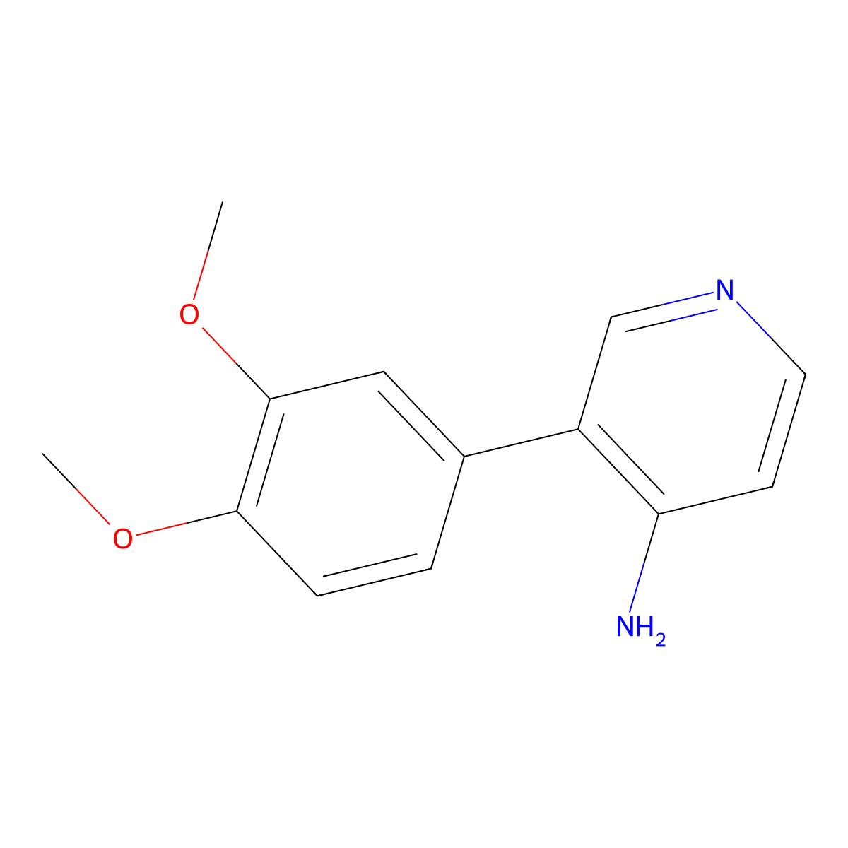 3-(3,4-Dimethoxyphenyl)pyridin-4-amine molecular structure, CAS 663918-36-3