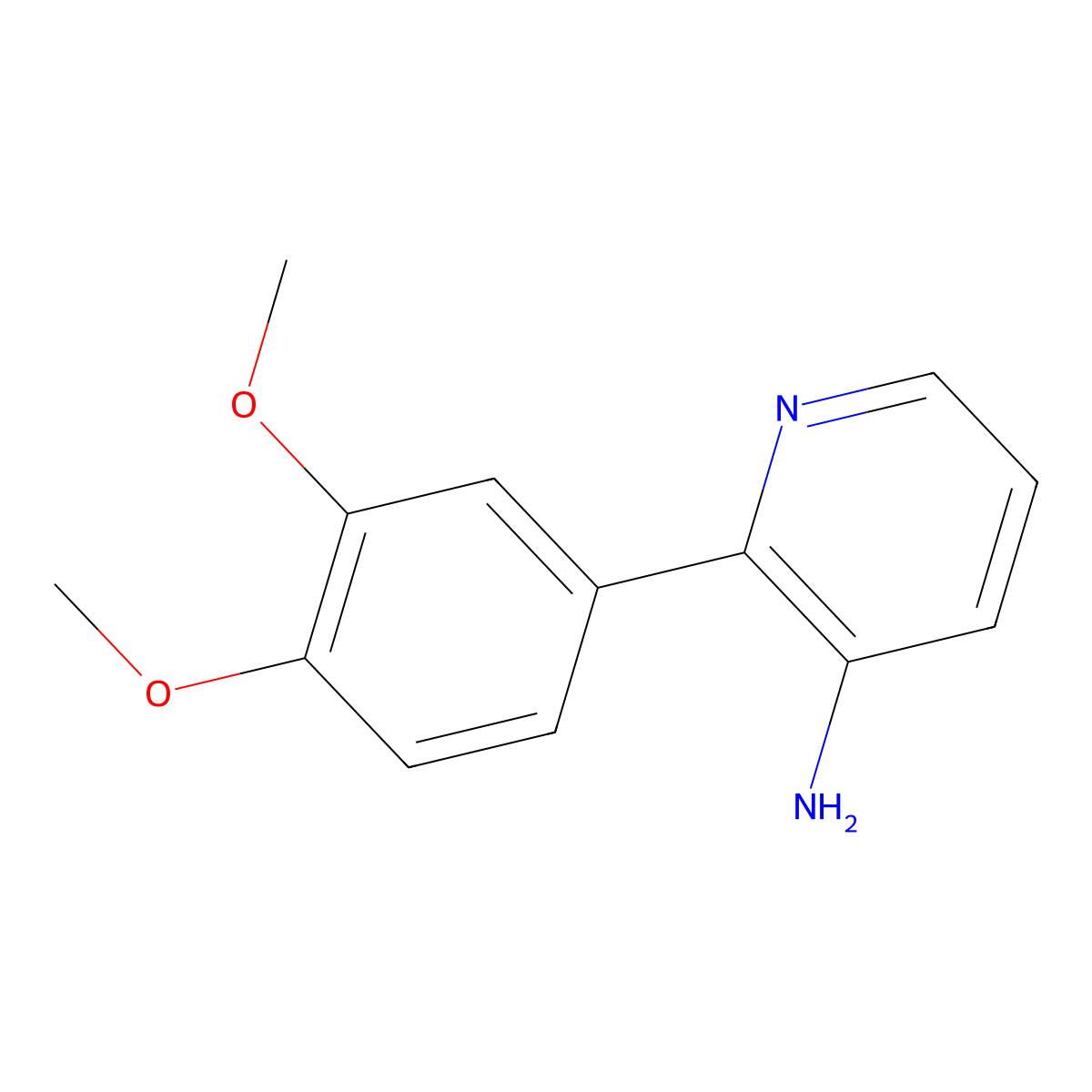 2-(3,4-Dimethoxyphenyl)pyridin-3-amine molecular structure, CAS 663918-38-5