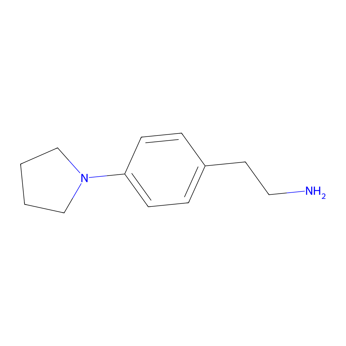 2-(4-(Pyrrolidin-1-yl)phenyl)ethanamine molecular structure, CAS 663926-22-5