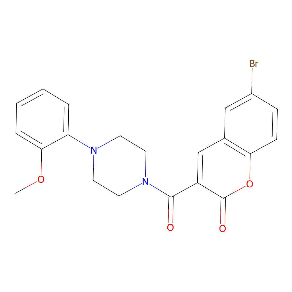 6-bromo-3-{[4-(2-methoxyphenyl)piperazino]carbonyl}-2H-chromen-2-one molecular structure, CAS 663928-76-5