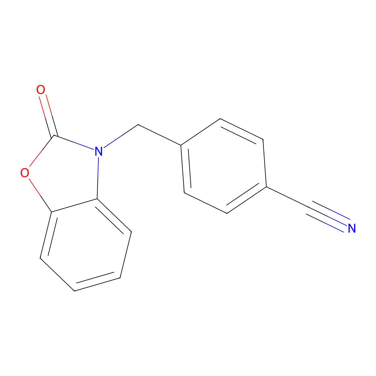 4-[(2-Oxo-1,3-benzoxazol-3-yl)methyl]benzonitrile molecular structure, CAS 663928-85-6