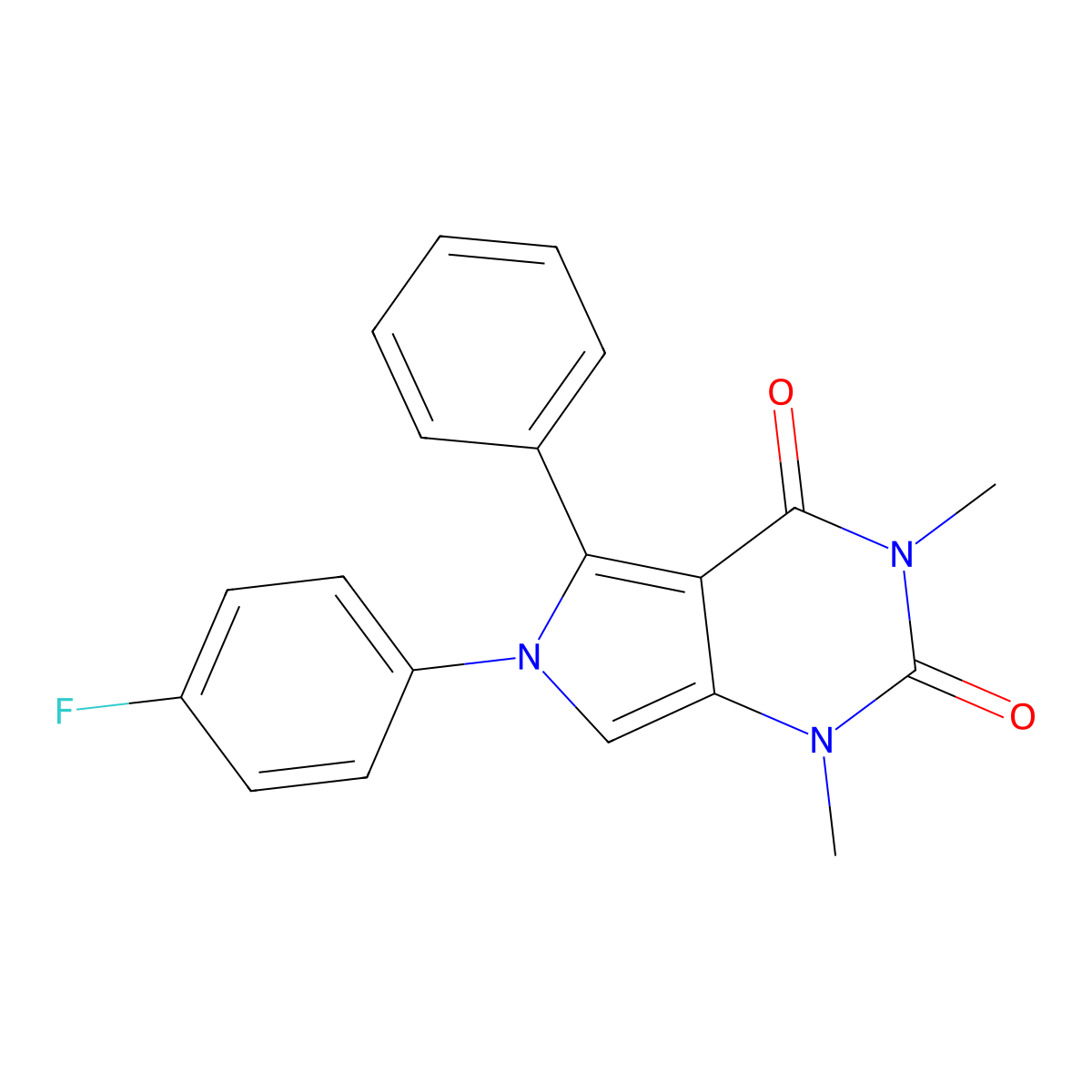 6-(4-Fluorophenyl)-1,3-dimethyl-5-phenylpyrrolo[3,4-d]pyrimidine-2,4-dione molecular structure, CAS 663929-14-4