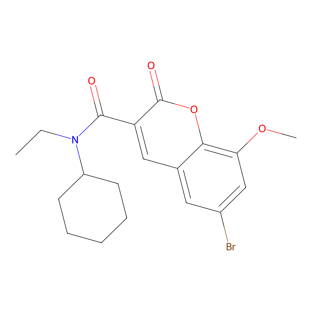 6-bromo-N-cyclohexyl-N-ethyl-8-methoxy-2-oxo-2H-chromene-3-carboxamide molecular structure, CAS 663929-16-6