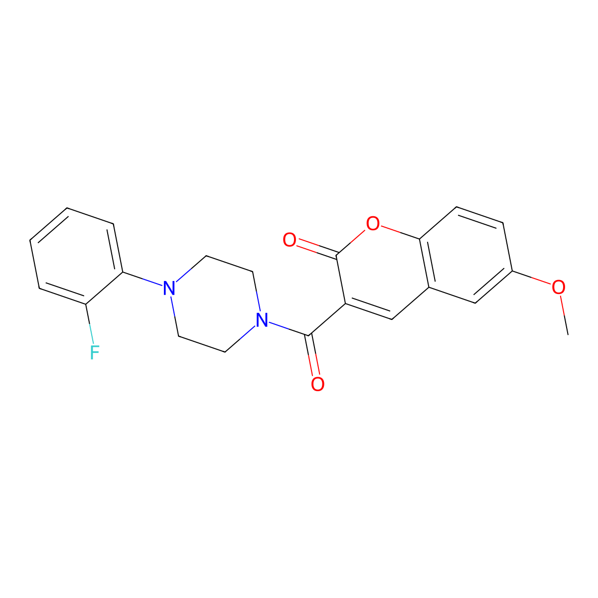 3-[4-(2-fluorophenyl)piperazine-1-carbonyl]-6-methoxy-2H-chromen-2-one molecular structure, CAS 663929-22-4