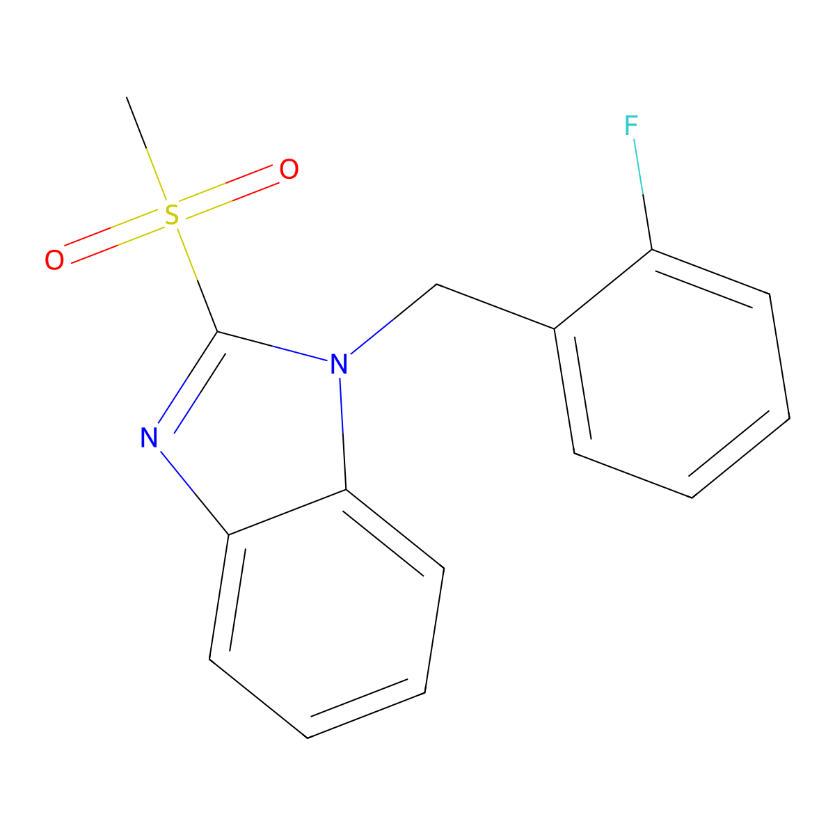 1-(2-fluorobenzyl)-2-(methylsulfonyl)-1H-benzo[d]imidazole molecular structure, CAS 663929-31-5