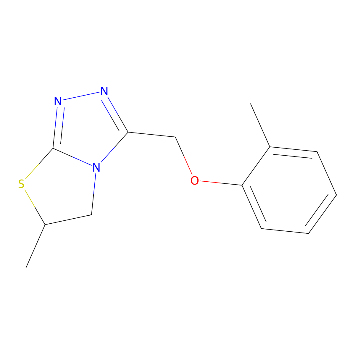 6-Methyl-3-[(2-methylphenoxy)methyl]-5,6-dihydro[1,3]thiazolo[2,3-c][1,2,4]triazole molecular structure, CAS 663929-33-7
