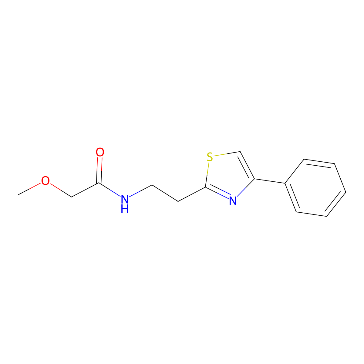 2-methoxy-N-[2-(4-phenyl-1,3-thiazol-2-yl)ethyl]acetamide molecular structure, CAS 663929-66-6