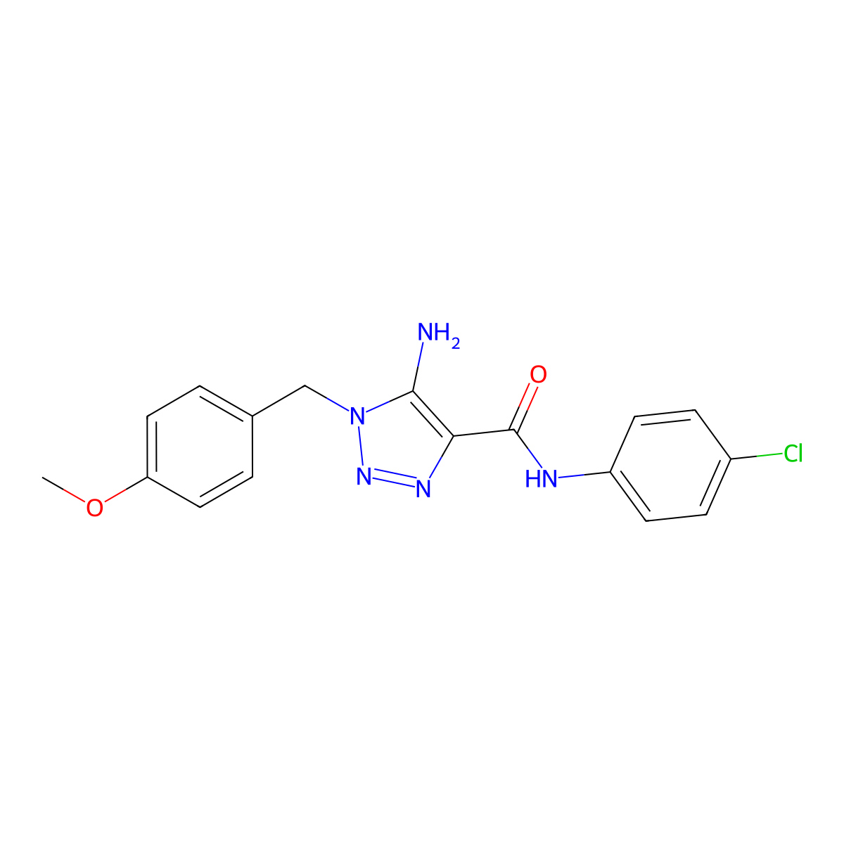 5-amino-N-(4-chlorophenyl)-1-(4-methoxybenzyl)-1H-1,2,3-triazole-4-carboxamide molecular structure, CAS 663929-75-7