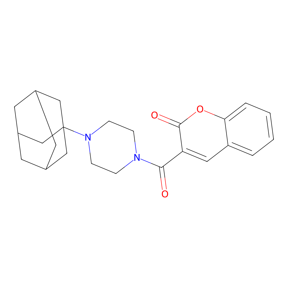 3-[4-(1-Adamantyl)piperazine-1-carbonyl]chromen-2-one molecular structure, CAS 663929-90-6