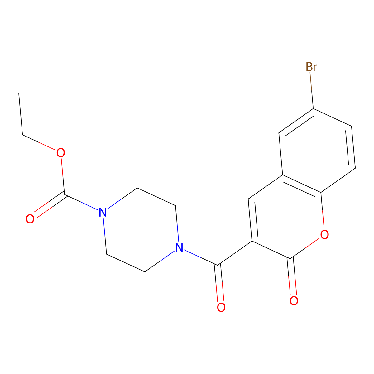 ethyl 4-(6-bromo-2-oxo-2H-chromene-3-carbonyl)piperazine-1-carboxylate molecular structure, CAS 663929-91-7