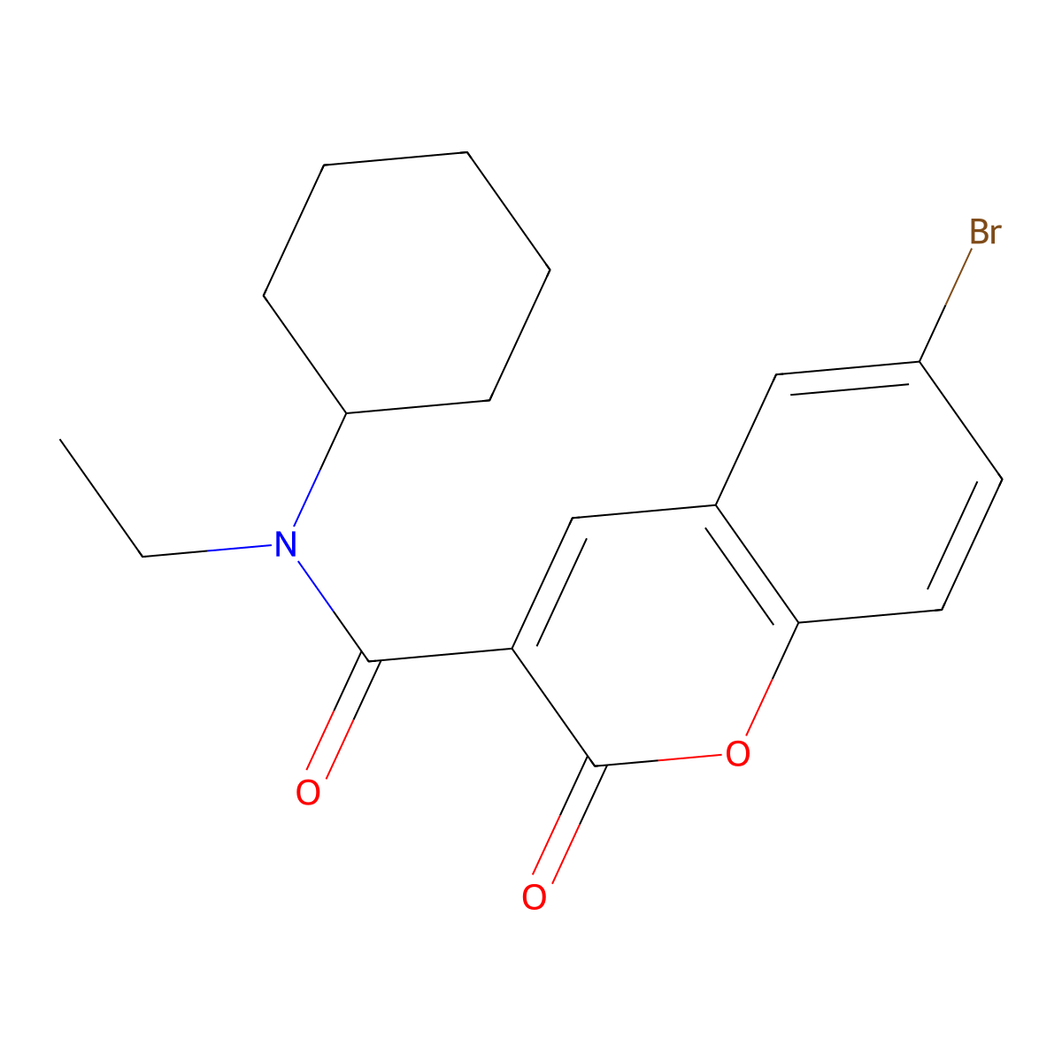 6-bromo-N-cyclohexyl-N-ethyl-2-oxo-2H-chromene-3-carboxamide molecular structure, CAS 663929-95-1