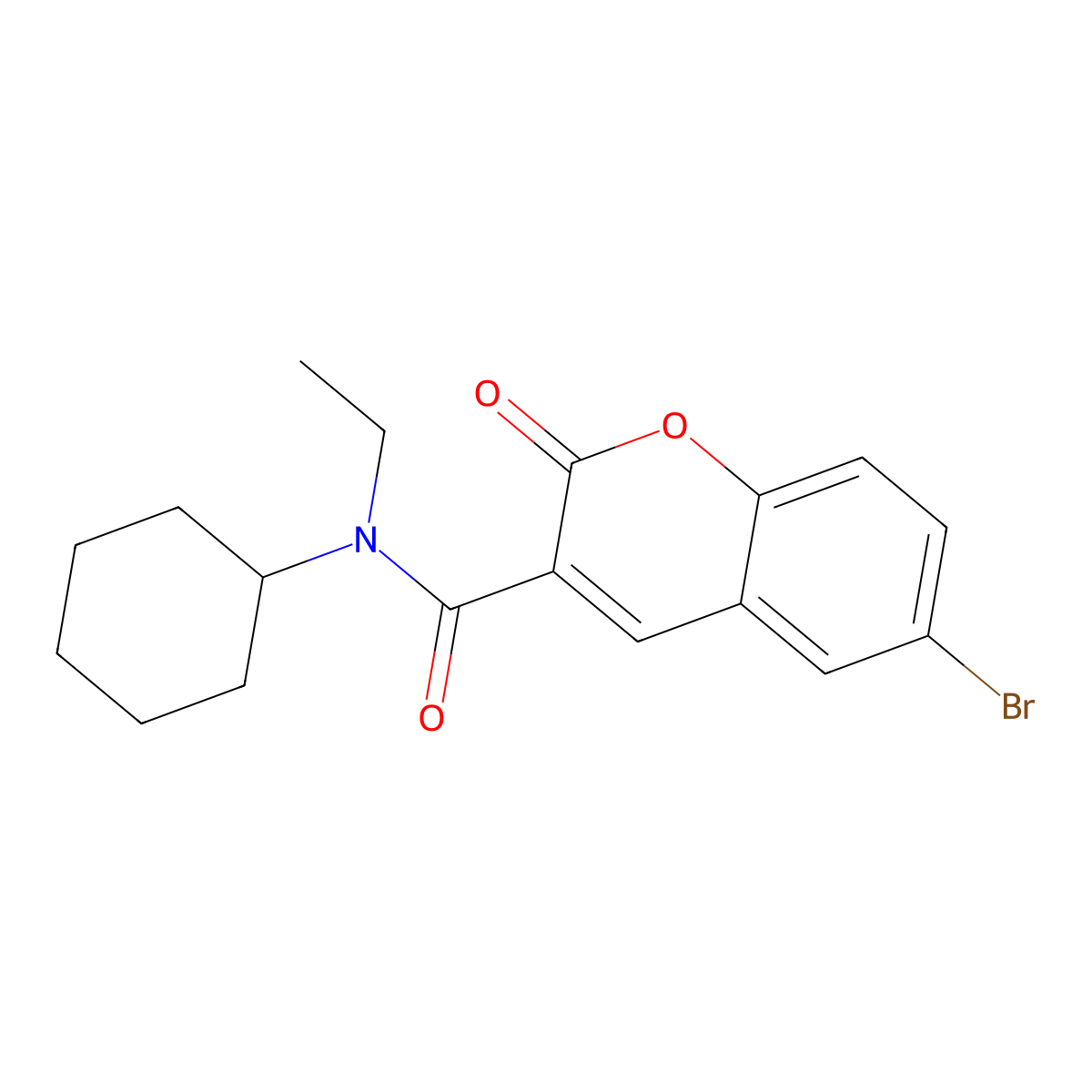 6-bromo-N-cyclohexyl-N-ethyl-2-oxo-2H-chromene-3-carboxamide molecular structure, CAS 663929-95-1