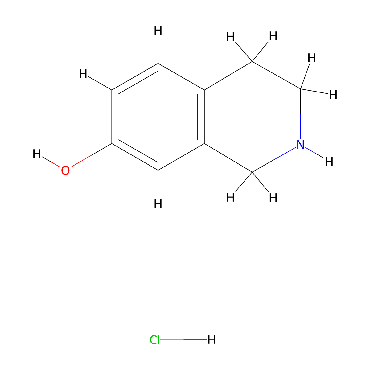 1,2,3,4-tetrahydroisoquinolin-7-ol Hydrochloride molecular structure, CAS 66393-01-9