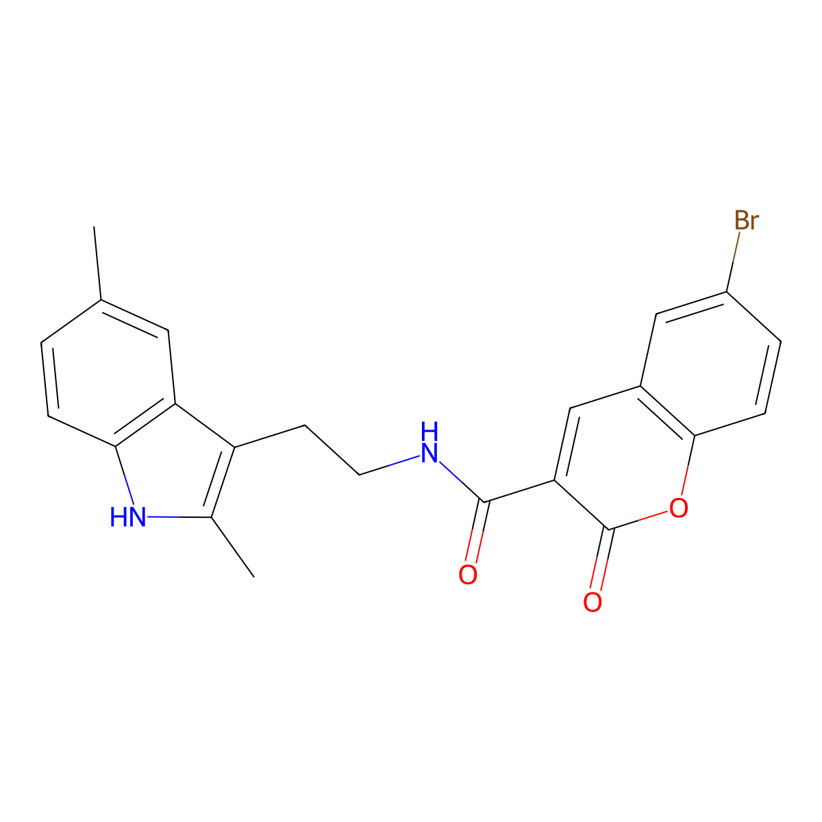 6-bromo-N-[2-(2,5-dimethyl-1H-indol-3-yl)ethyl]-2-oxochromene-3-carboxamide molecular structure, CAS 663930-10-7