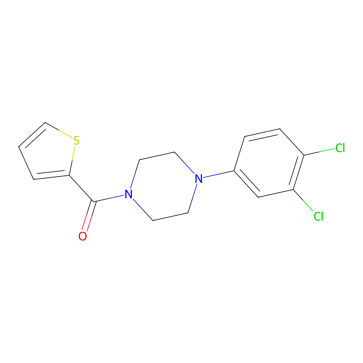 [4-(3,4-Dichlorophenyl)piperazin-1-yl](thiophen-2-yl)methanone molecular structure, CAS 663930-16-3