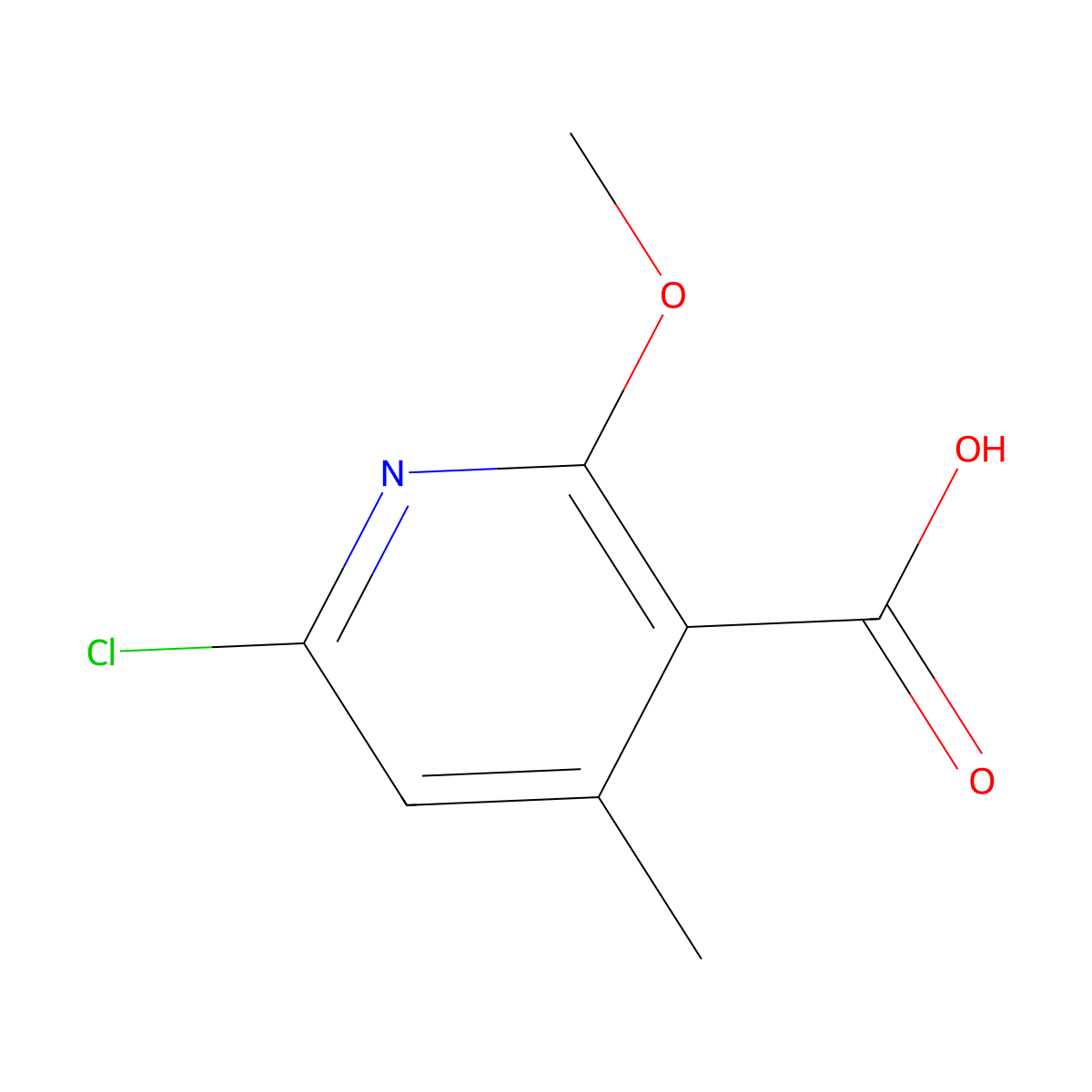 6-Chloro-2-methoxy-4-methylpyridine-3-carboxylic acid molecular structure, CAS 663931-09-7