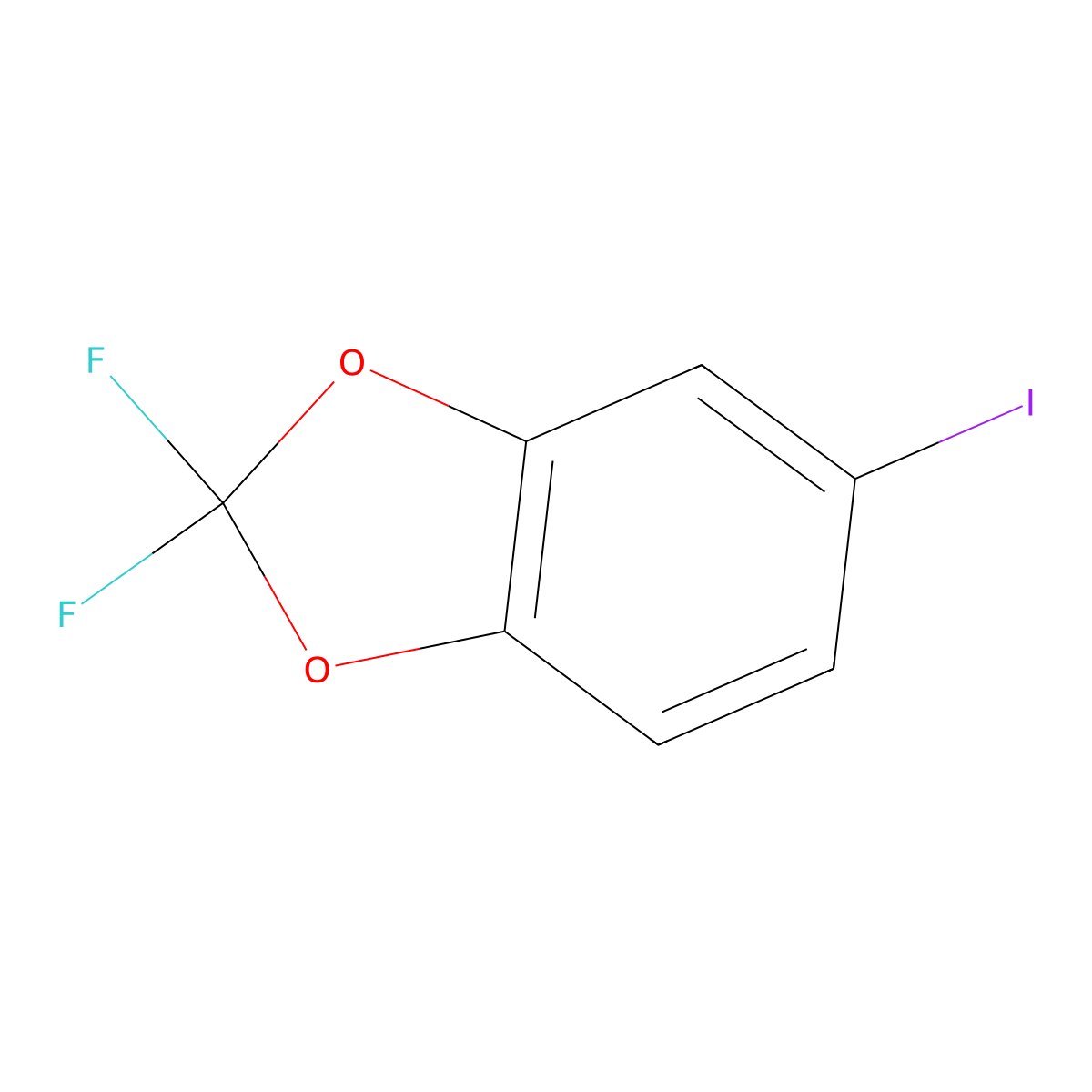 2,2-Difluoro-5-iodobenzo[d][1,3]dioxole molecular structure, CAS 663934-17-6