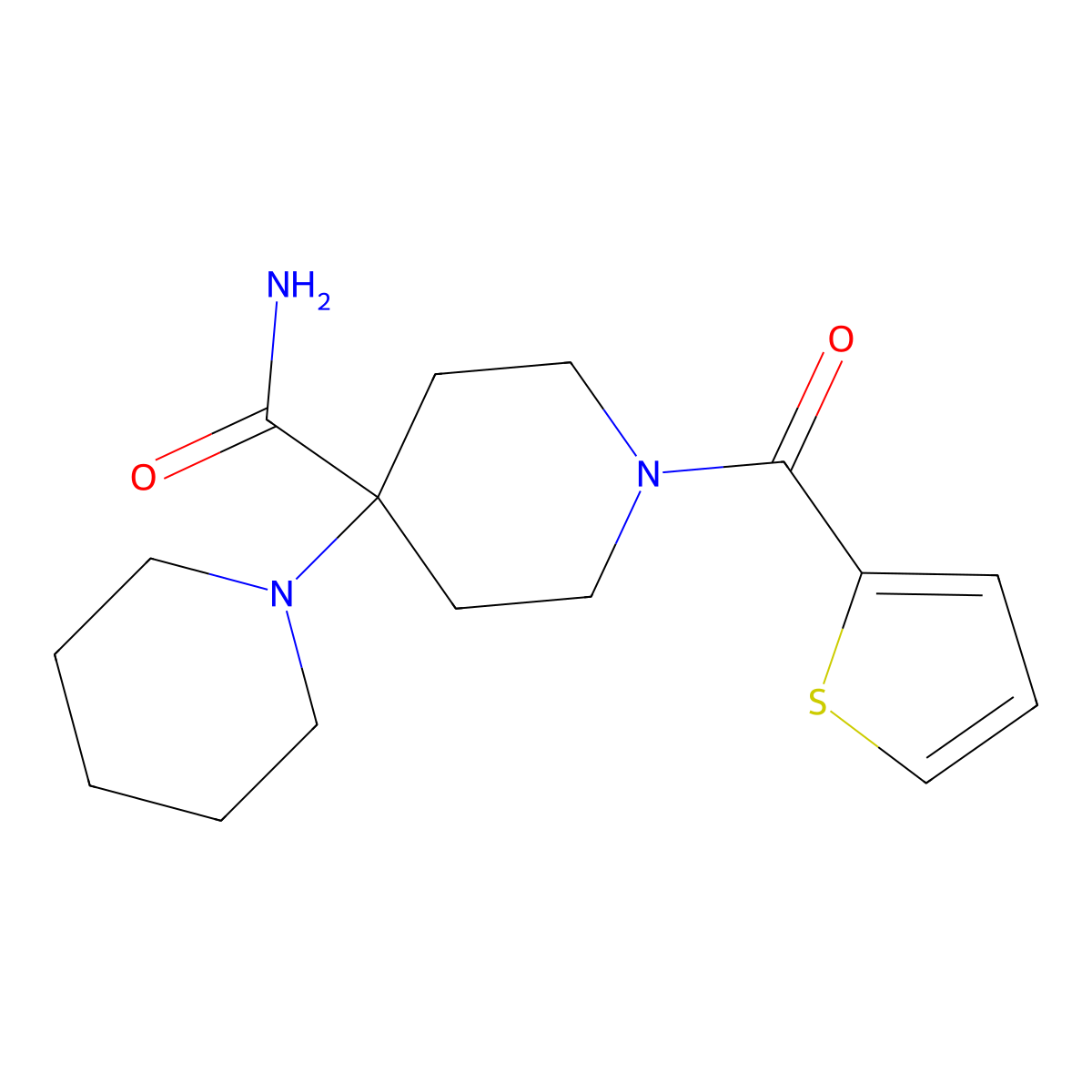 4-Piperidyl-1-(2-thienylcarbonyl)piperidine-4-carboxamide molecular structure, CAS 663935-81-7