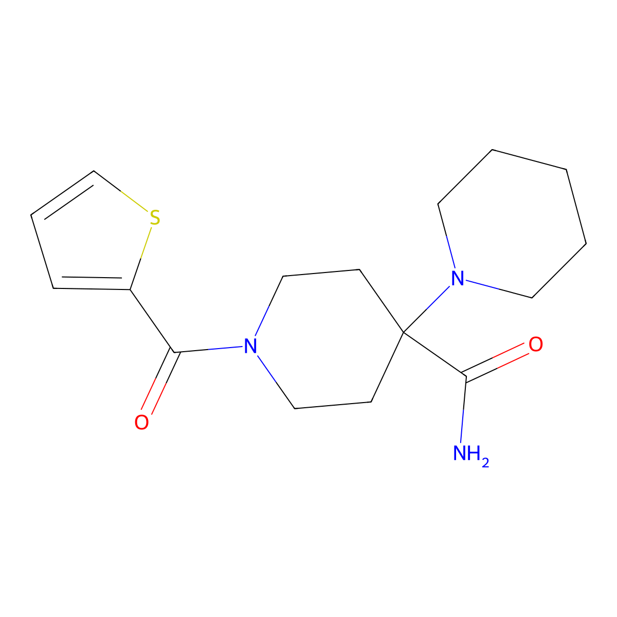 4-Piperidyl-1-(2-thienylcarbonyl)piperidine-4-carboxamide molecular structure, CAS 663935-81-7