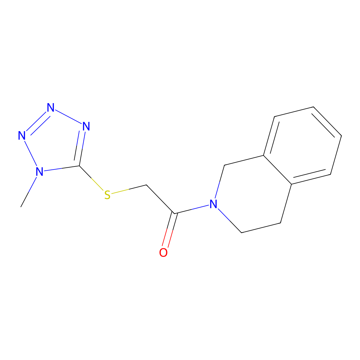1-(3,4-dihydro-1H-isoquinolin-2-yl)-2-(1-methyltetrazol-5-yl)sulfanylethanone molecular structure, CAS 663937-60-8