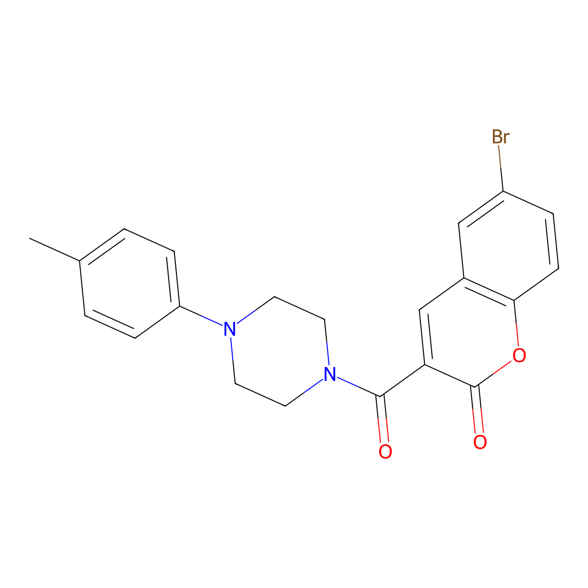 6-Bromo-3-[4-(4-methylphenyl)piperazine-1-carbonyl]chromen-2-one molecular structure, CAS 663938-03-2