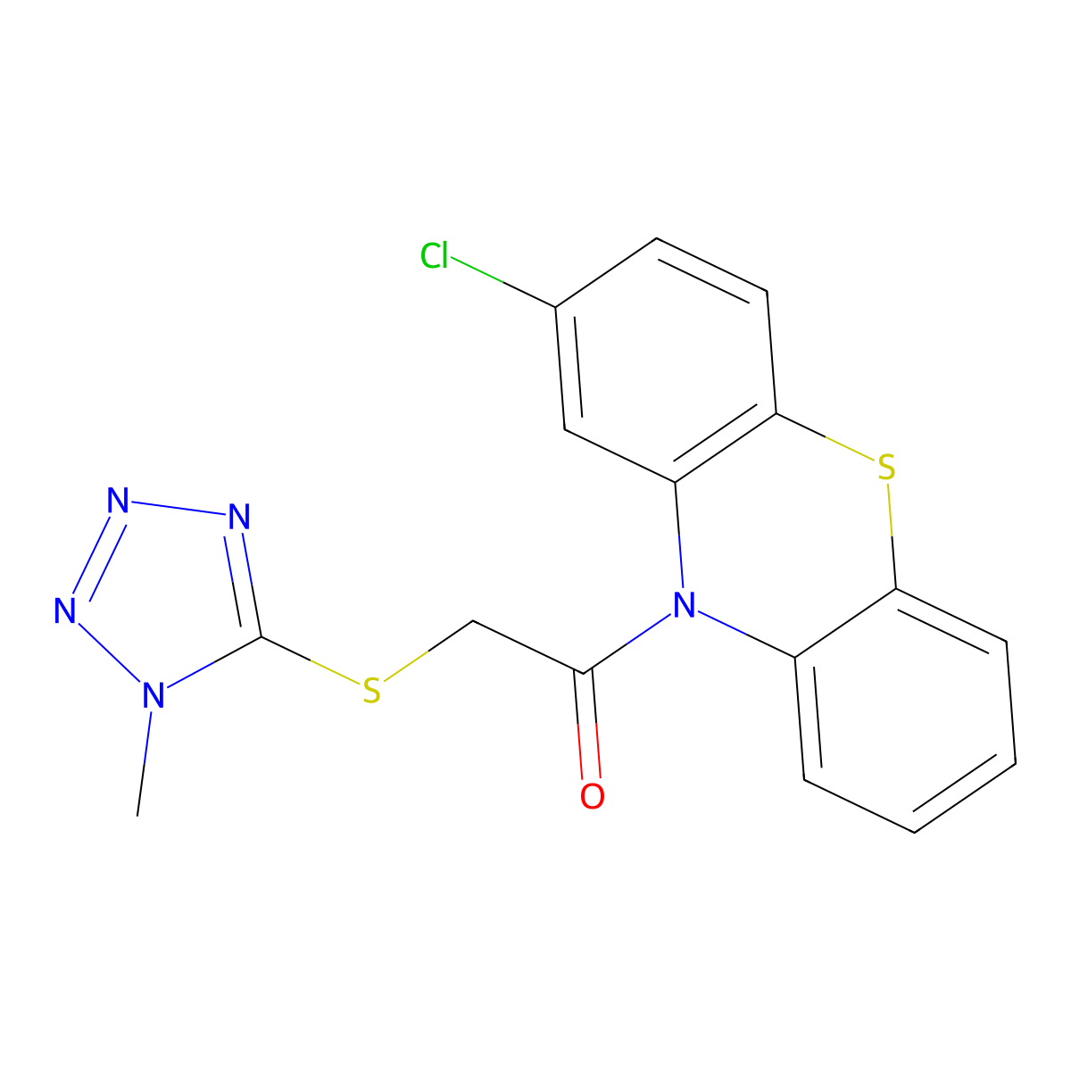 1-(2-Chloro-10-phenothiazinyl)-2-[(1-methyl-5-tetrazolyl)thio]ethanone molecular structure, CAS 663938-34-9