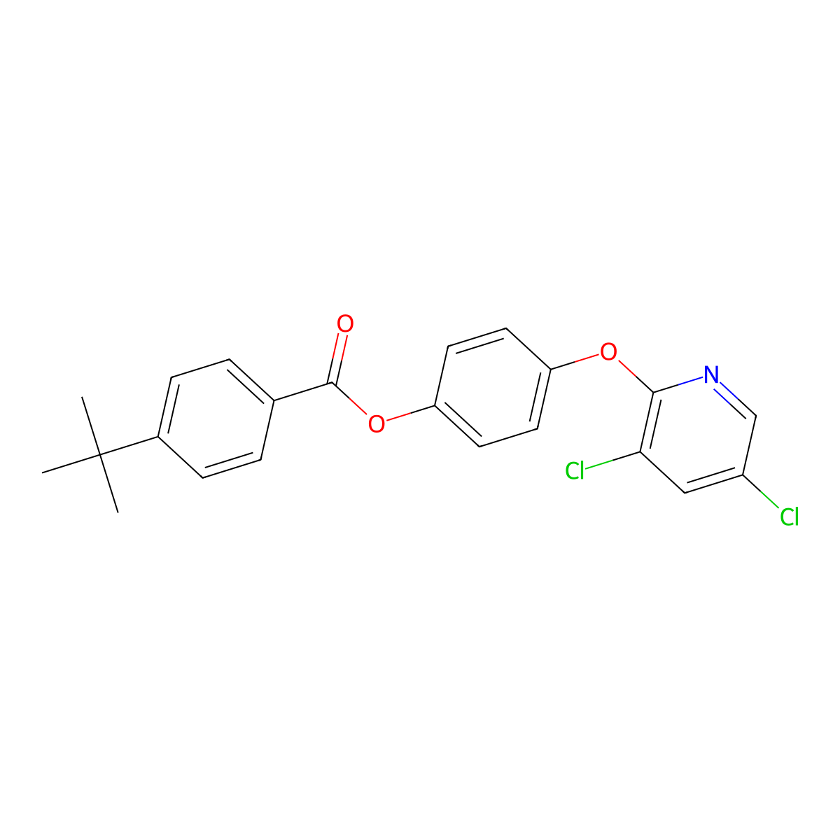 4-[(3,5-Dichloropyridin-2-yl)oxy]phenyl 4-tert-butylbenzoate molecular structure, CAS 663938-38-3