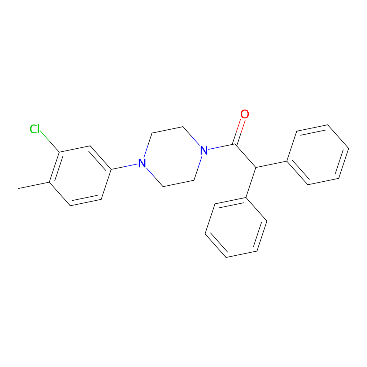 1-[4-(3-Chloro-4-methylphenyl)piperazin-1-yl]-2,2-diphenylethanone molecular structure, CAS 663938-74-7
