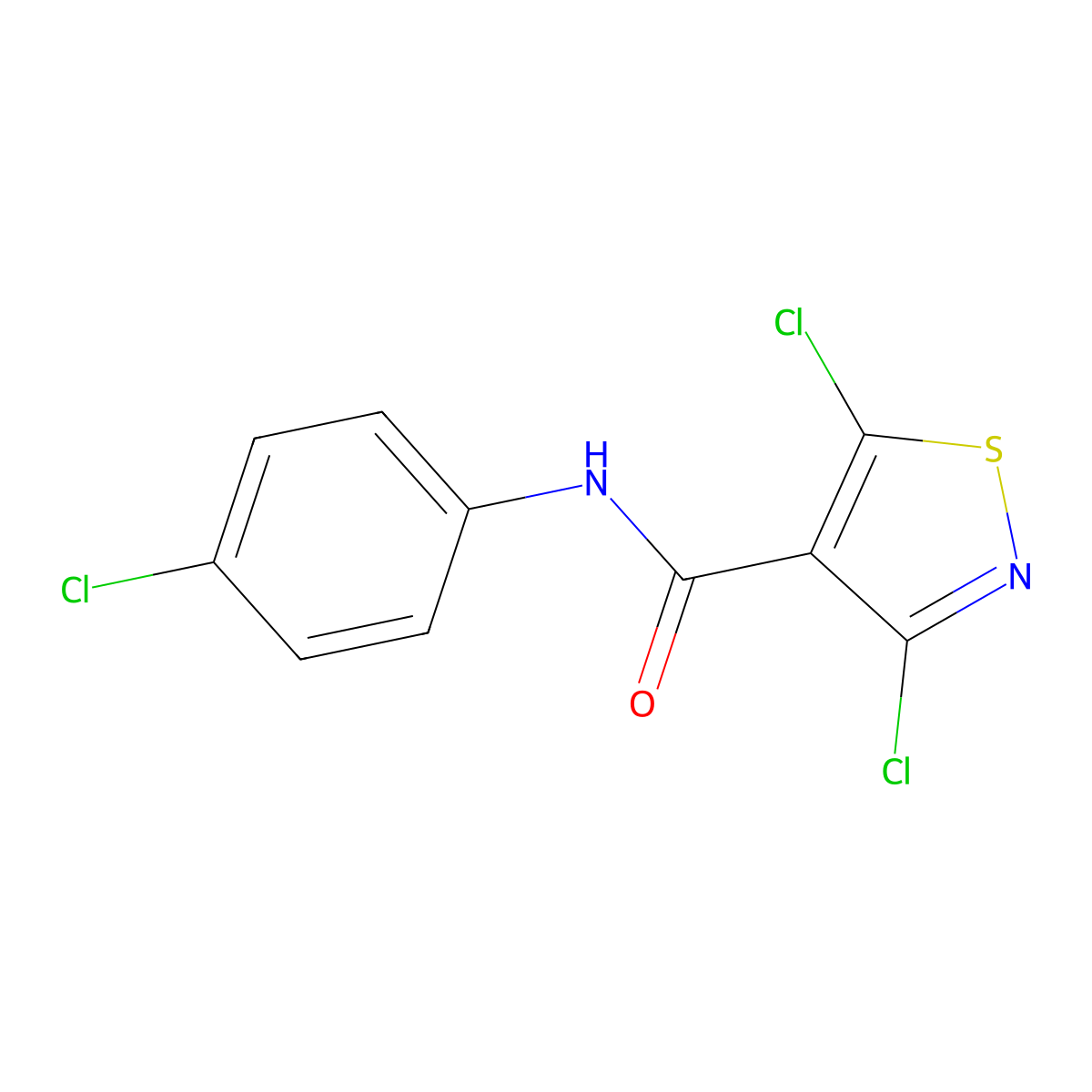 3,5-dichloro-N-(4-chlorophenyl)-1,2-thiazole-4-carboxamide molecular structure, CAS 663939-34-2