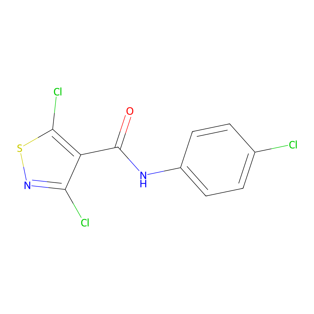 3,5-dichloro-N-(4-chlorophenyl)-1,2-thiazole-4-carboxamide molecular structure, CAS 663939-34-2