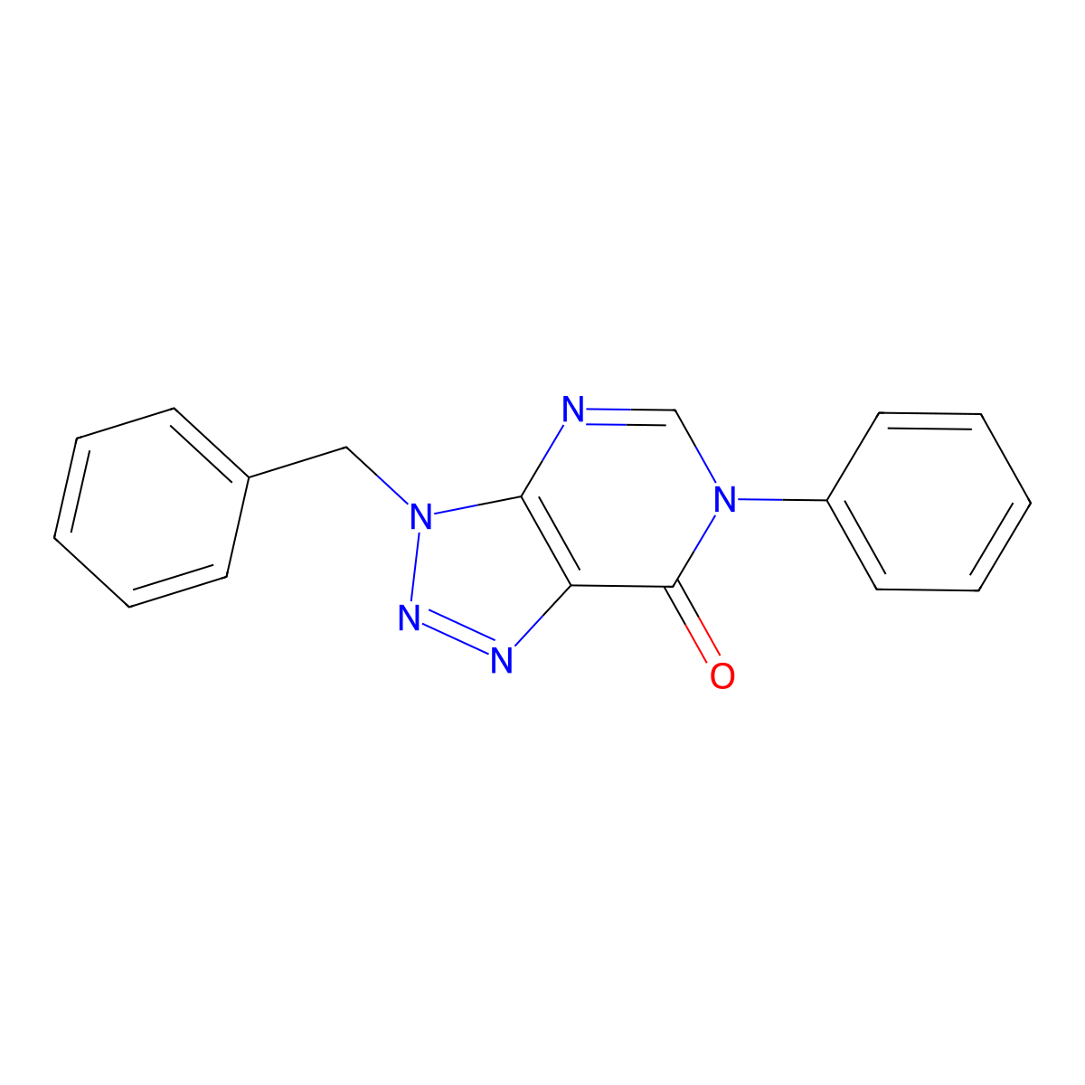 3-benzyl-6-phenyl-3,6-dihydro-7H-[1,2,3]triazolo[4,5-d]pyrimidin-7-one molecular structure, CAS 663939-59-1