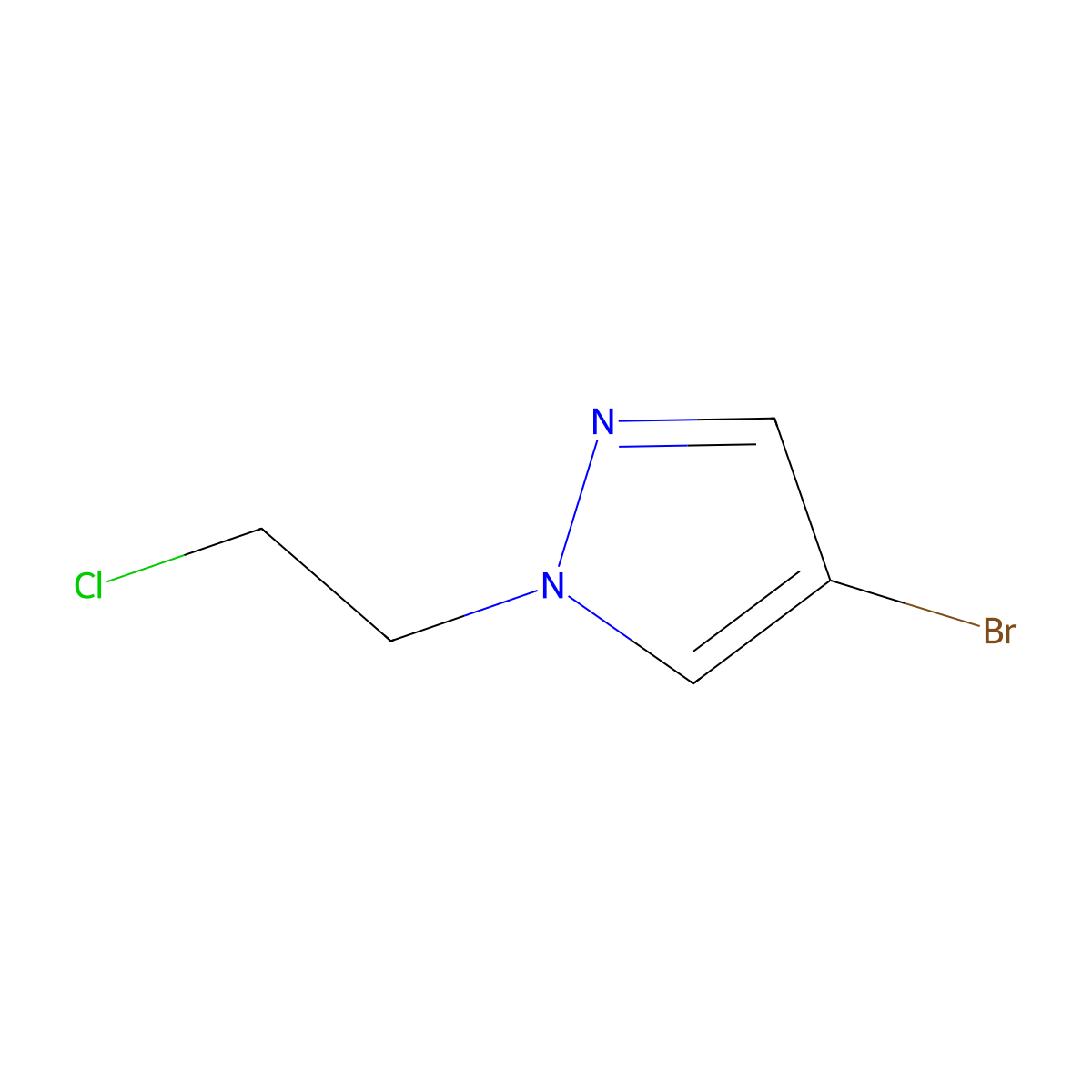 4-bromo-1-(2-chloroethyl)-1H-pyrazole molecular structure, CAS 663941-72-8