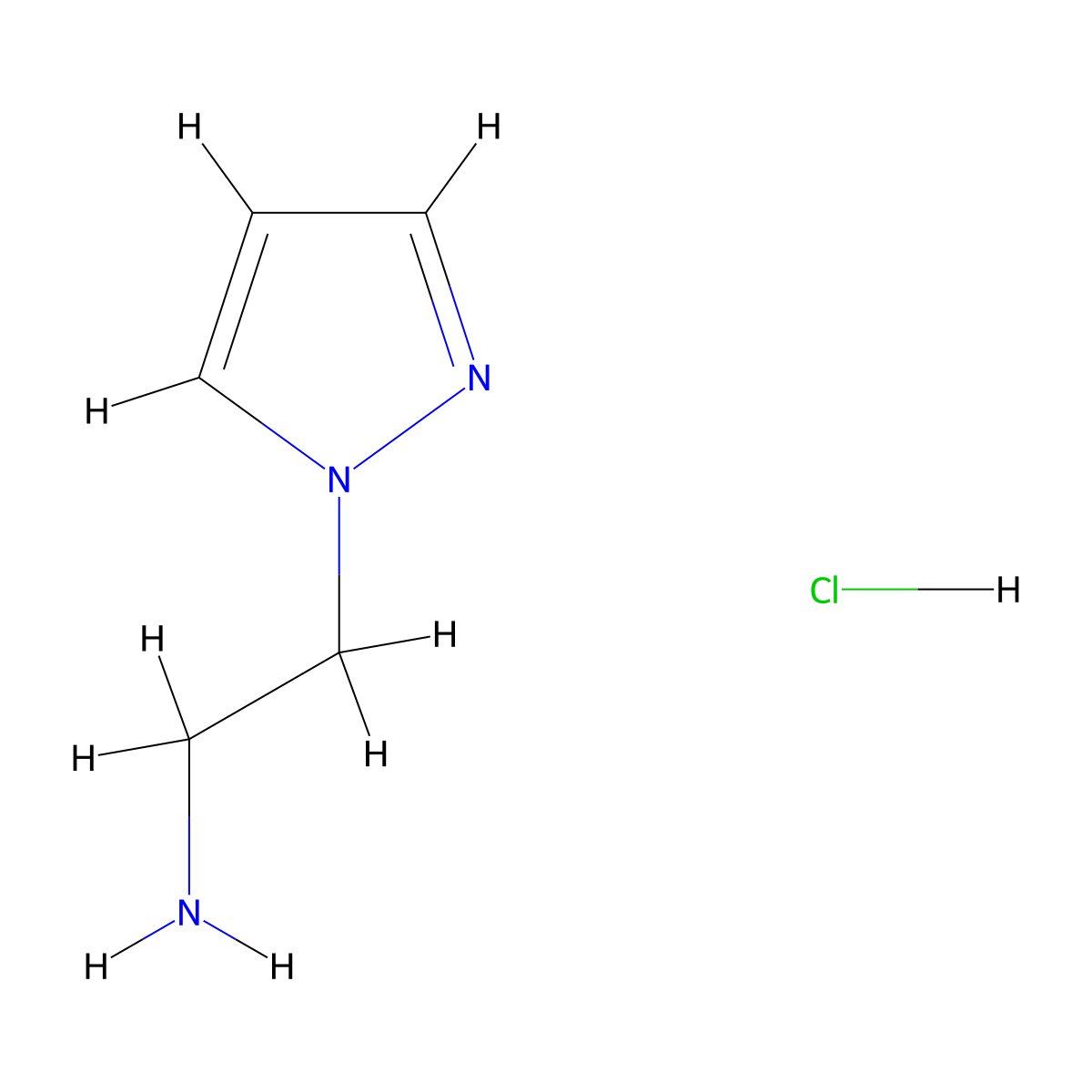 2-(1H-Pyrazol-1-yl)ethan-1-amine hydrochloride molecular structure, CAS 663941-73-9