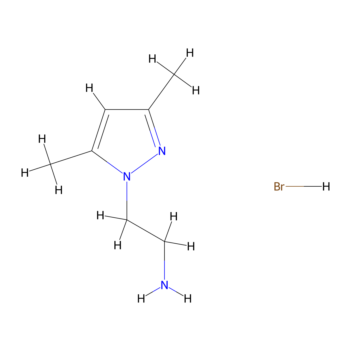 [2-(3,5-dimethyl-1H-pyrazol-1-yl)ethyl]amine hydrobromide molecular structure, CAS 663941-76-2