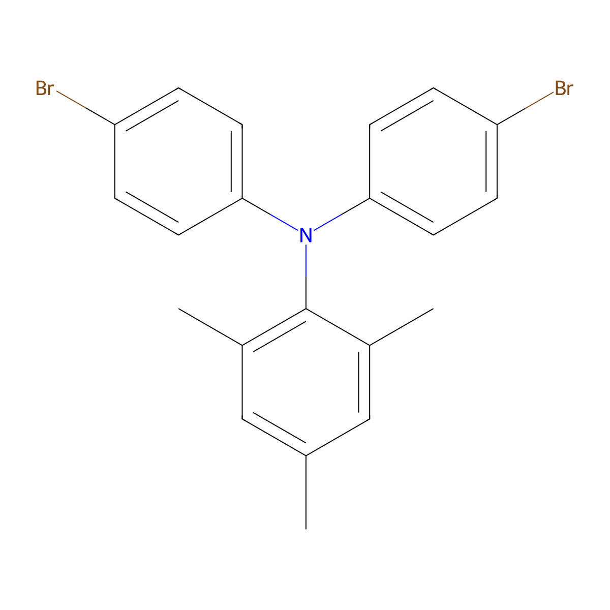 N,N-Bis(4-bromophenyl)-2,4,6-trimethylaniline molecular structure, CAS 663943-27-9