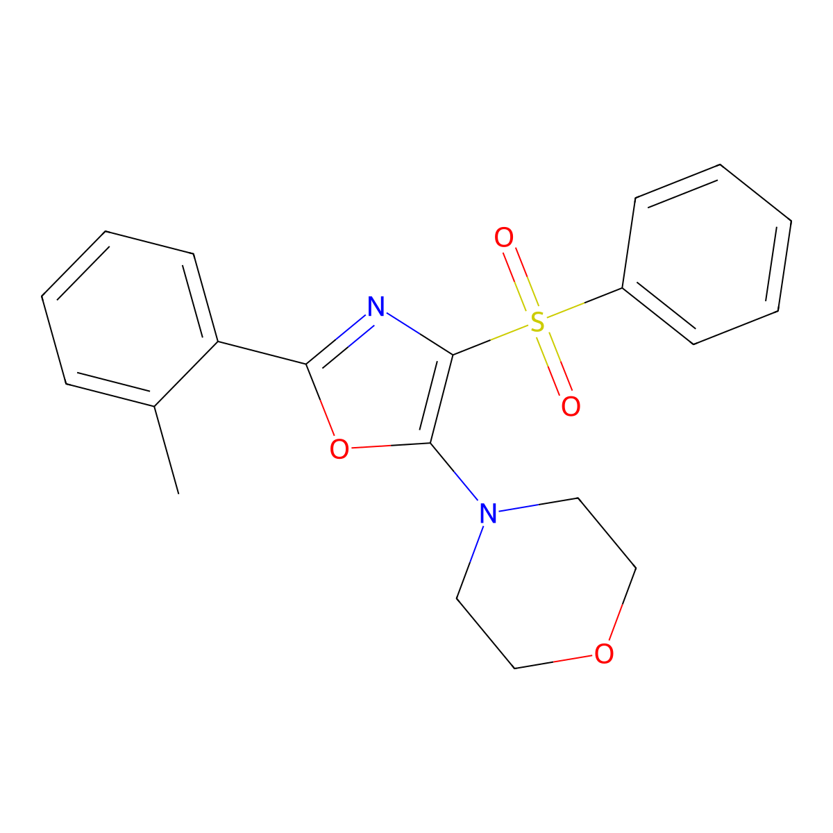4-[4-(Benzenesulfonyl)-2-(2-methylphenyl)-1,3-oxazol-5-yl]morpholine molecular structure, CAS 663946-37-0